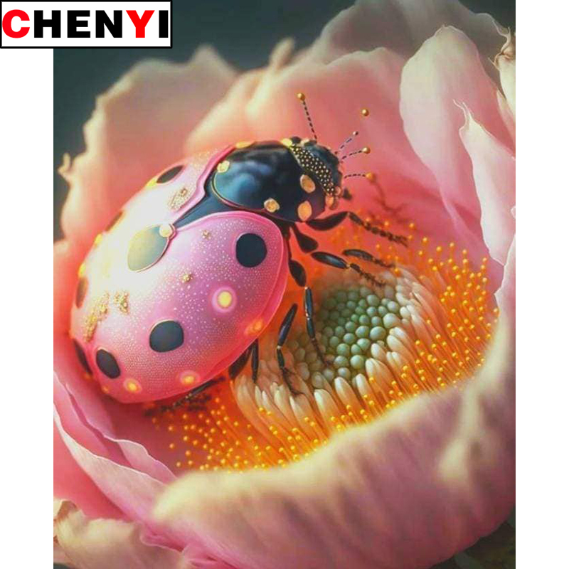 Embroidery Lady Bug - Peinture diamant thème CÔTÉ cinelle, broderie