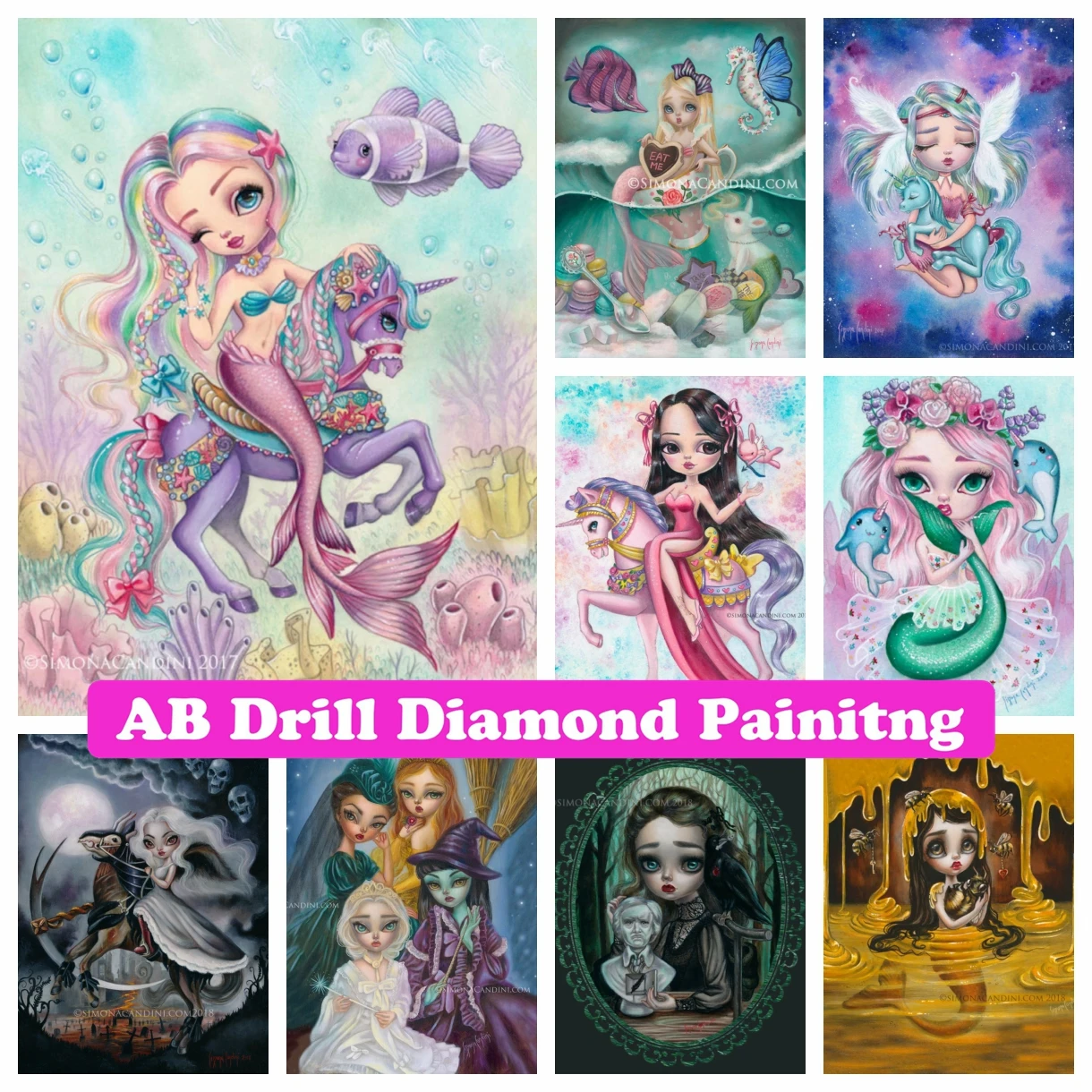 Embroidery Bali - Big Eye Girl AB Drill Diamond