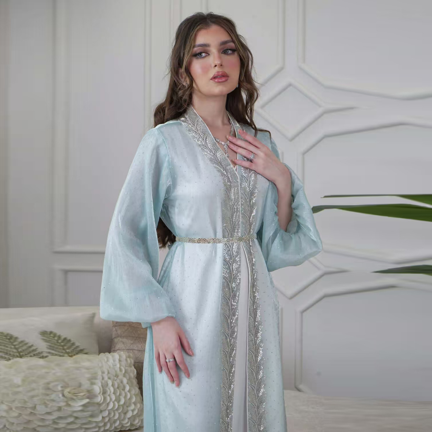 Eid Mubarak Djellaba Kimono Ca - Embroidery Kebaya avis et prix