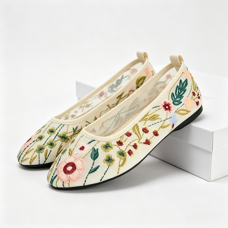 Bout rond maille ballerines ch - Embroidery Meaning avis et prix