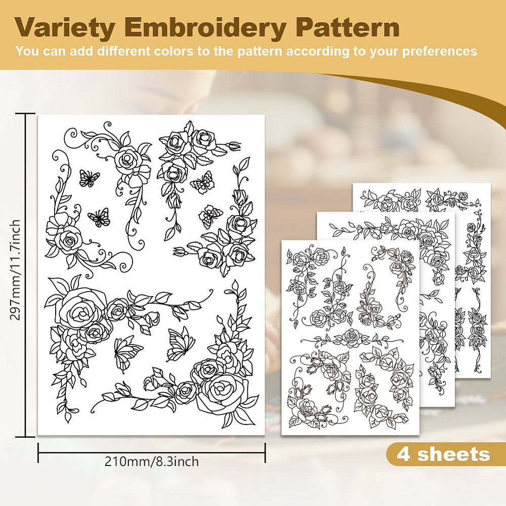 38 pièces de motifs de broderi - Embroidery Rose avis et prix