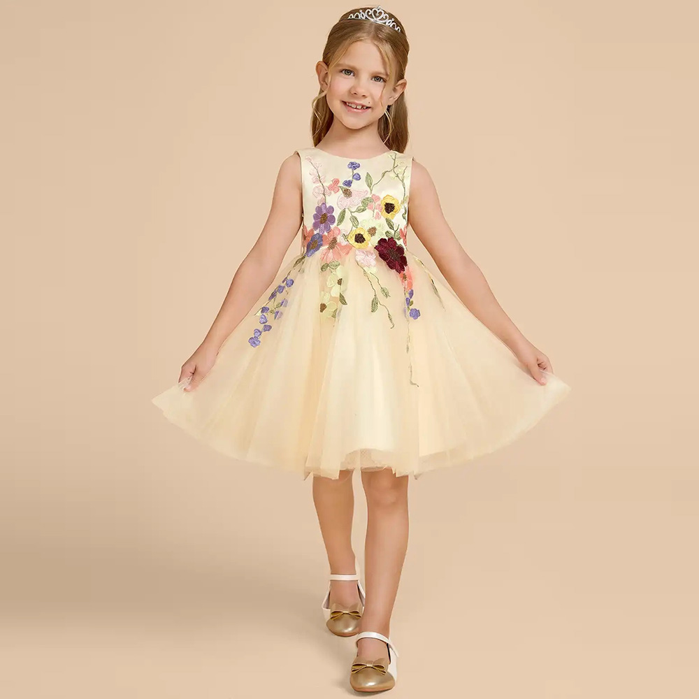 Robes de demoiselle d'honneur  - Embroidery Yellow Dress avis et prix